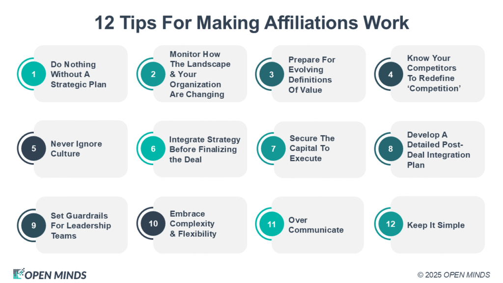 12 Tips For Making Affiliations Work - OPEN MINDS